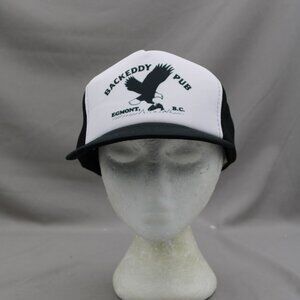 Vintage Screened Trucker Hat - Backeddy Pub Egmont BC - Adult Snapback
